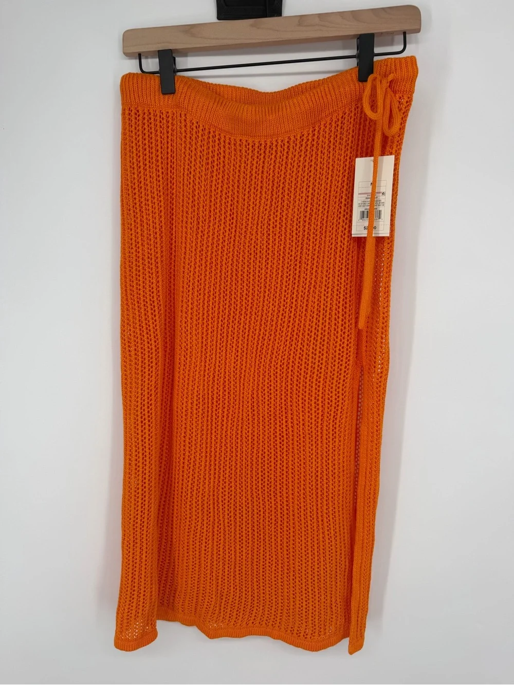 Target Orange Crochet Midi Skirt with Side Tie